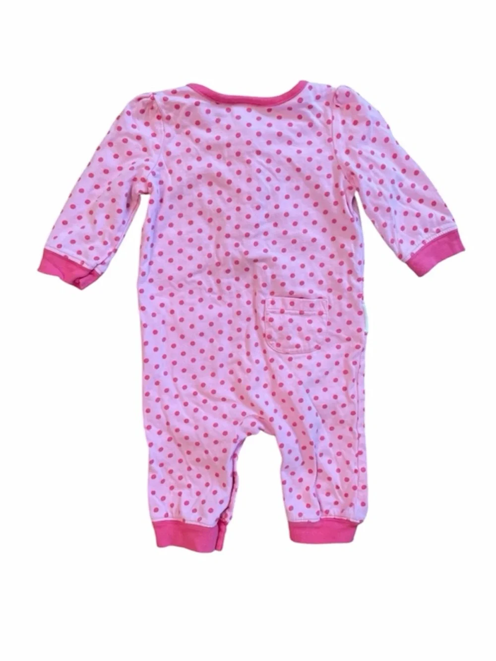Gymboree Baby Girl Pink Polka Dot Dachshund Long Sleeved Onesie 3-6 months